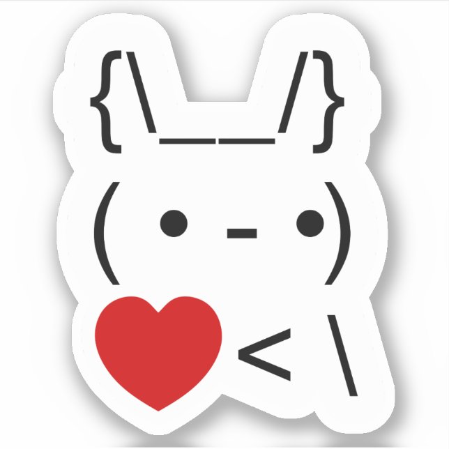 ASCII Text Art Bunny Rabbit Take Heart Back (Front)
