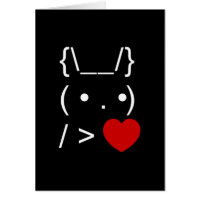 ASCII Texte Art Lapin Lapin Donner Carte Coeur