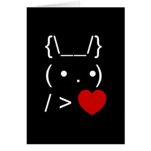ASCII Texte Art Lapin Lapin Donner Carte Coeur