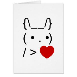 ASCII Texte Art Lapin Lapin Donner Coeur