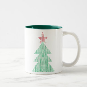 ASCII Xmas Tree Two-Tone Coffee Mug