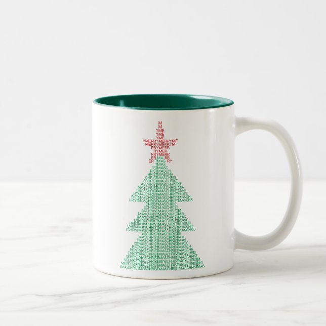 ASCII Xmas Tree Two-Tone Coffee Mug (Right)
