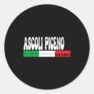 Ascoli Piceno City Italia Vintage Italy Flag Trave Classic Round Sticker