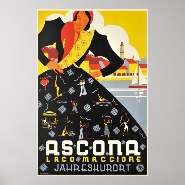 Ascona, Lago Maggiore, Suisse, Affiche de voyage (Devant)
