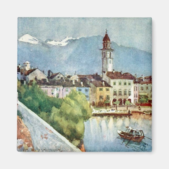 Ascona Switzerland on Lake Maggiore, 1918 Magnet (Front)
