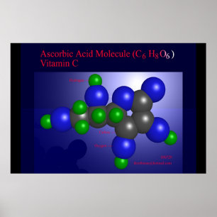 Ascorbic Acid Molecule (print) Poster