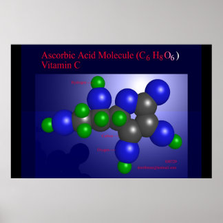 Ascorbic Acid Molecule (print) Poster