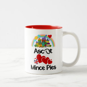 Ascot, Berkshire UK Loves Mince Pies Two-Tone Coffee Mug