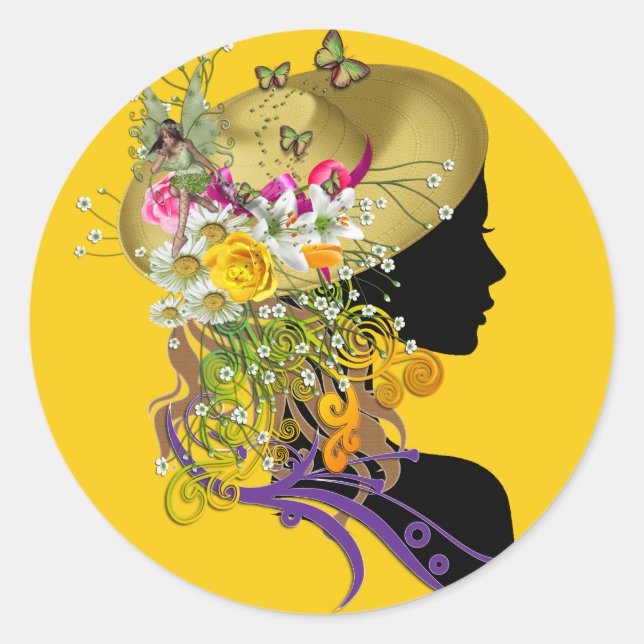 Ascot hat.png classic round sticker (Front)