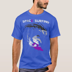 Aseual Space Surfing Astronaut Surfboard Aseuality T-Shirt