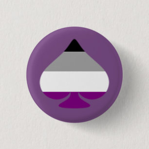 Asexual Ace of Spades 1 Inch Round Button
