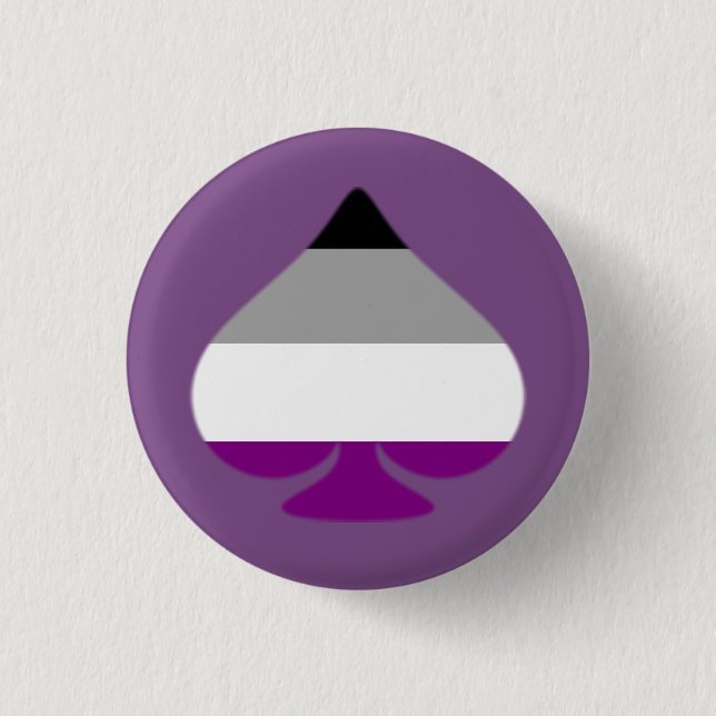 Asexual Ace of Spades 1 Inch Round Button (Front)