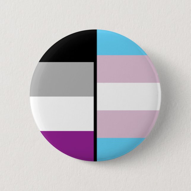 Asexual and Trans Flag badge 2 Inch Round Button (Front)