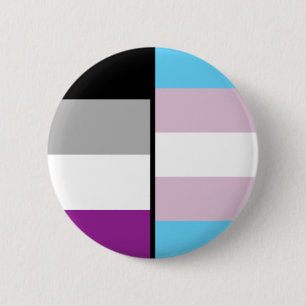Asexual and Trans Flag badge 2 Inch Round Button