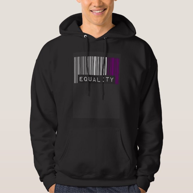 Asexual Barcode Pride Equality Cute Ace Aesthetic  Hoodie (Front)