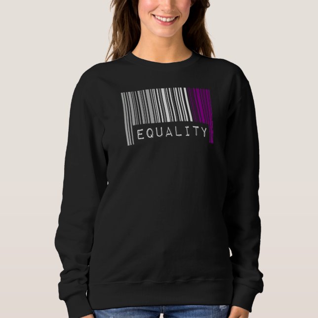 Asexual Barcode Pride Equality Cute Ace Aesthetic  Sweatshirt (Front)