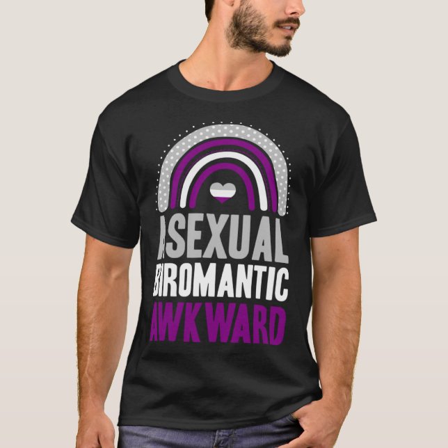 Asexual Biromantic Awkward Asexual Pride Bohemian  T-Shirt (Front)