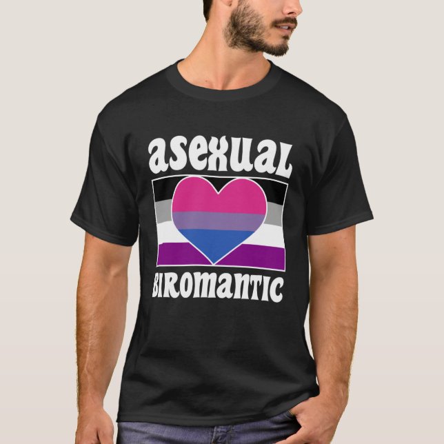 Asexual Biromantic Pride Flag Cute  Ace Aesthetic T-Shirt (Front)