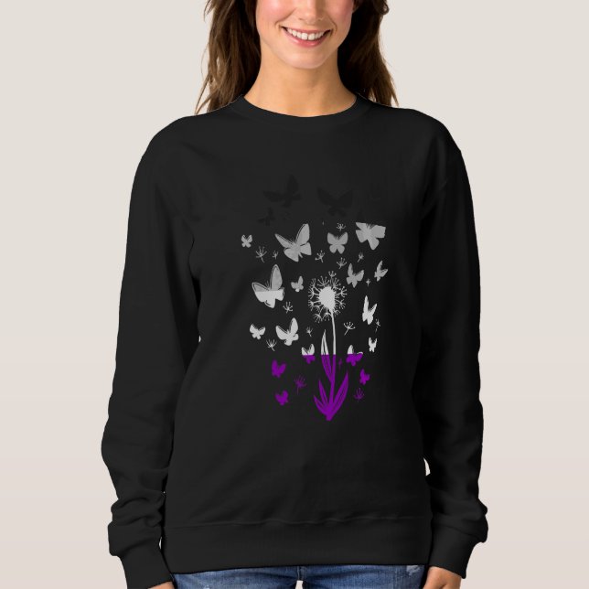 Asexual Dandelion Fall Butterfly Asexuality Ace Pr Sweatshirt (Front)