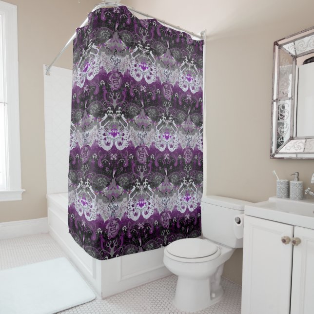 Asexual Dragon Damask - Ace Pride Flag Colours (In Situ)
