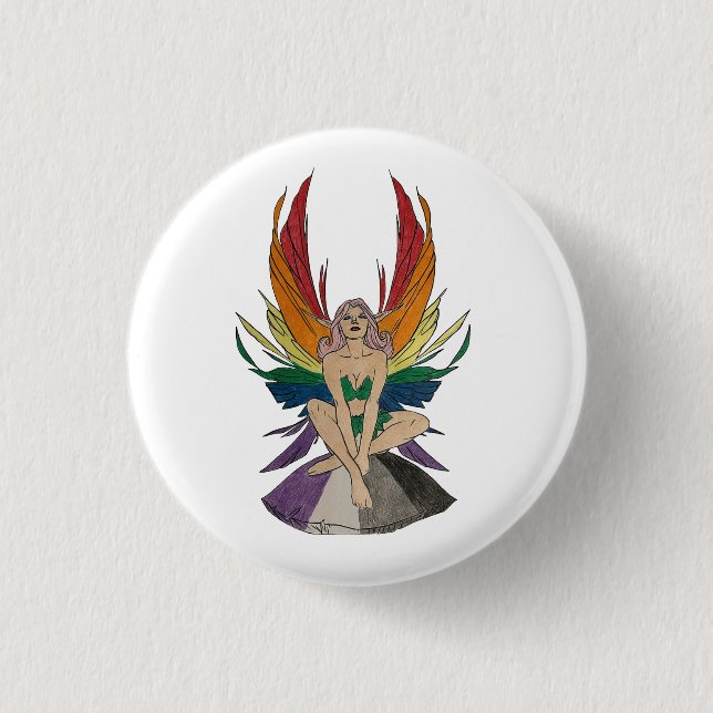 Asexual Faerie 1 Inch Round Button (Front)