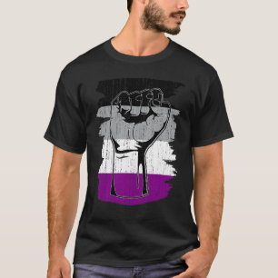 Asexual Flag Asexuality Pride Fist Queer Lgbtq Pro T-Shirt