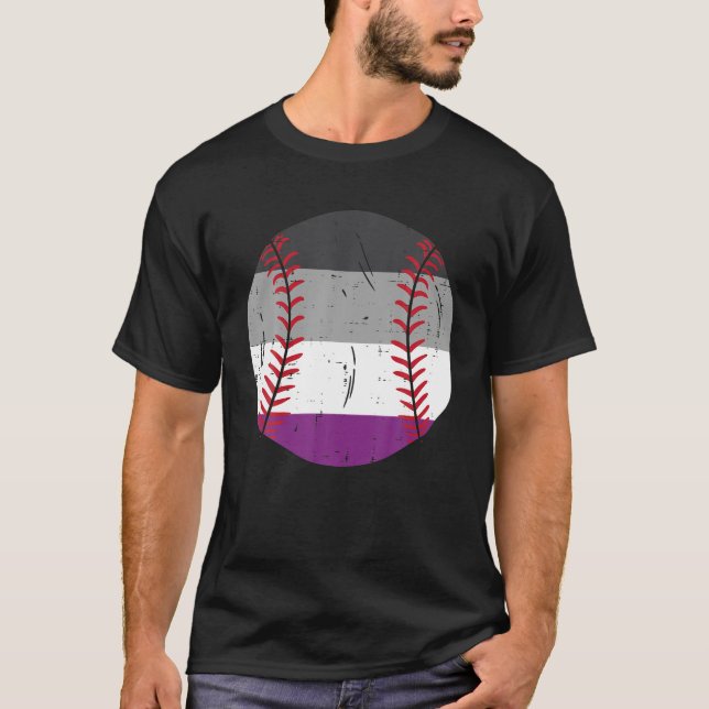 Asexual Flag Baseball LGBT Pride Month Ace Pride T-Shirt (Front)