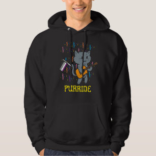 Asexual Flag Cat Guitar Purride Ace Pride Lgbtq Al Hoodie
