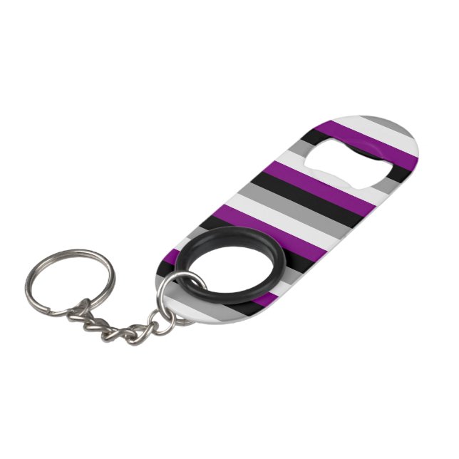 Asexual Flag Keychain Bottle Opener (Front Angled)