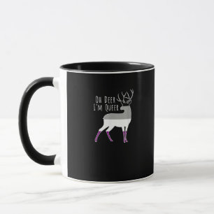 Asexual Flag Oh Deer Queer Pride Funny LGBT Design Mug