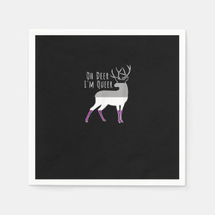 Asexual Flag Oh Deer Queer Pride Funny LGBT Design Napkin