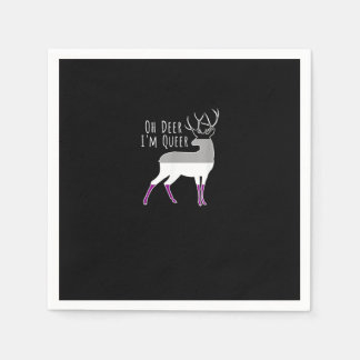 Asexual Flag Oh Deer Queer Pride Funny LGBT Design Napkin