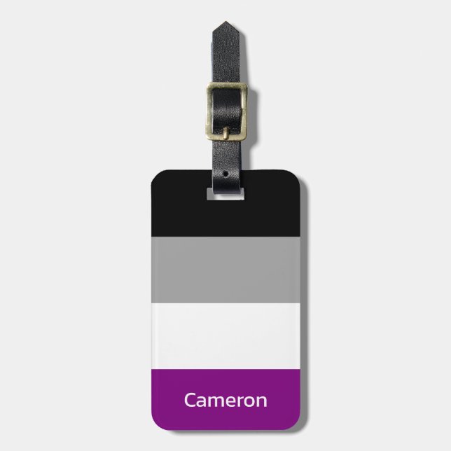 Asexual Flag Personalized Luggage Tag (Front Vertical)