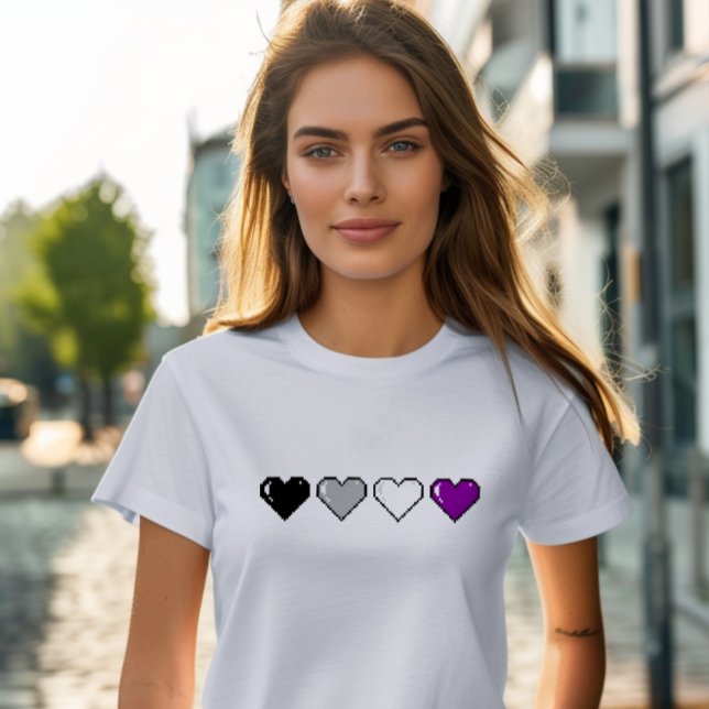 Asexual Flag Pixel Heart T-Shirt (Creator Uploaded)