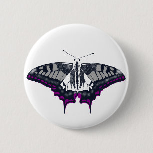 Asexual Flag Swallowtail Butterfly 2 Inch Round Button