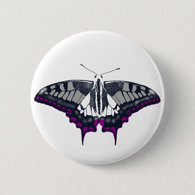 Asexual Flag Swallowtail Butterfly 2 Inch Round Button (Front)