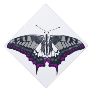 Asexual Flag Swallowtail Butterfly Graduation Cap Topper