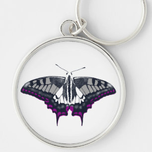 Asexual Flag Swallowtail Butterfly Keychain