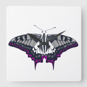 Asexual Flag Swallowtail Butterfly Square Wall Clock