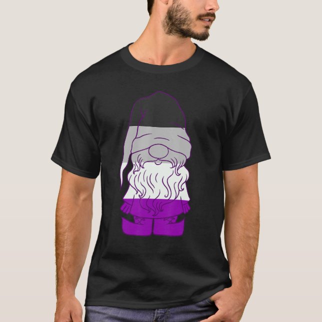 Asexual Gnome Ace Beanie Asexual Pride Lgbtqa Asex T-Shirt (Front)