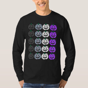 Asexual Halloween Pumpkin Lgbtq For Gay Hallow T-Shirt