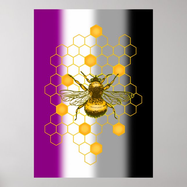 Asexual LGBT Gay Pride Rainbow Bee-live  Poster (Front)