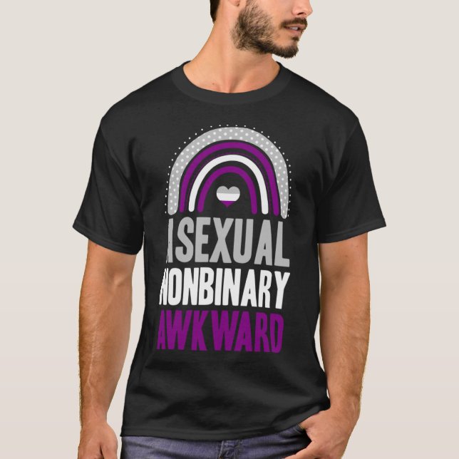 Asexual Nonbinary Awkward Asexual Pride Bohemian R T-Shirt (Front)