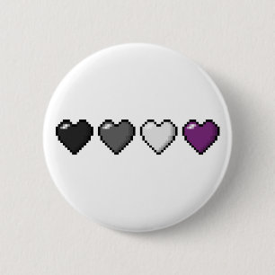 Asexual Pixel Hearts 2 Inch Round Button