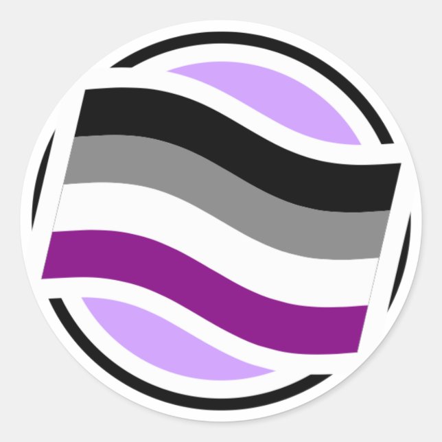 Asexual Pop-Up Definition Icon Sticker (Front)