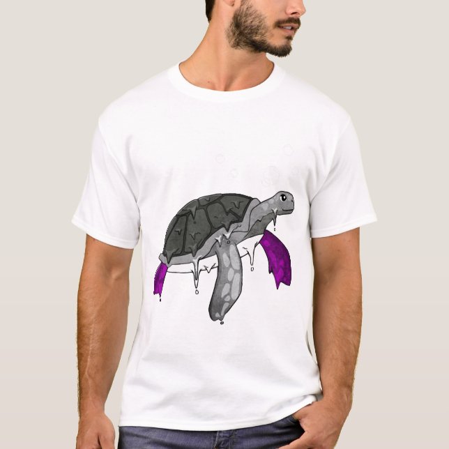 Asexual Pride Ace Flag Sea Turtle Subtle LGBTQ T-Shirt (Front)
