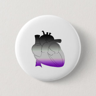 Asexual Pride Anatomical Heart 2 Inch Round Button