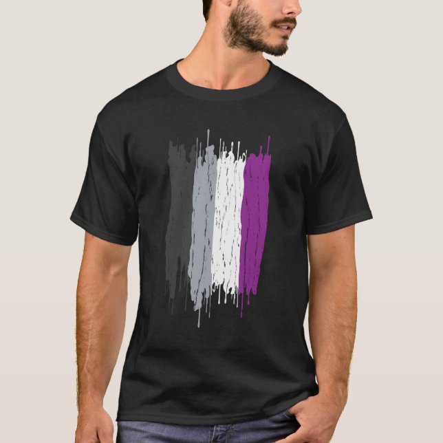 Asexual Pride Art Lgbt Lgbtqia Humans Respect Pron T-Shirt (Front)
