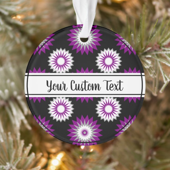 Asexual pride black flower pattern ornament (Tree)
