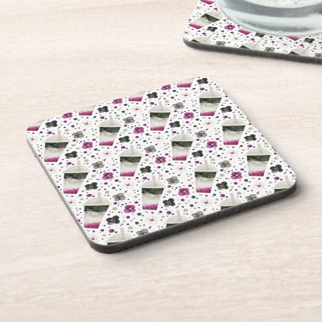 Asexual Pride Cork-Backed Coasters (Left Side)